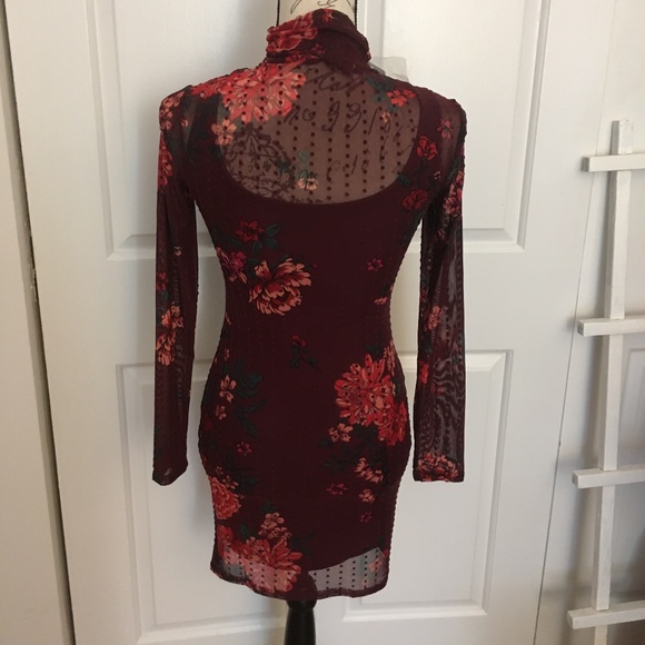 NWT! Price Drop! Floral Print-Dot Mesh Dress w/ Mask! - Picture 11 of 14